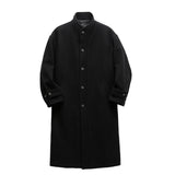 Coor VIRGIN WOOL HIGH-NECK COAT, Black