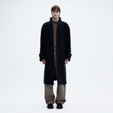 Coor VIRGIN WOOL HIGH-NECK COAT, Black