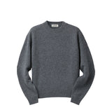 Coor WOOL CROPPED CREWNECK SWEATER, Melange Grey