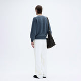 Coor WOOL CROPPED CREWNECK SWEATER, Melange Grey