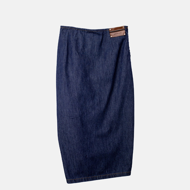 Dries Van Noten DRAPED DENIM SKIRT, Indigo