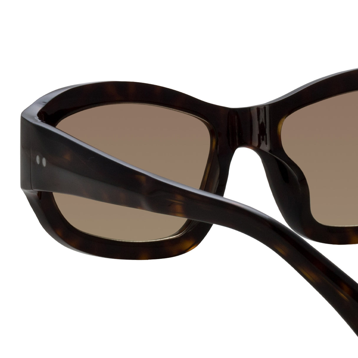 Linda Farrow X Dries Van Noten WRAP SUNGLASSES, Dark Tortoiseshell