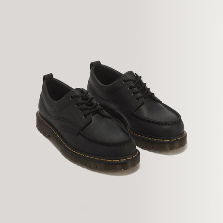 Dr. Martens LOWELL 4 EYE CRAZY HORSE LEATHER MOC TOE, Black