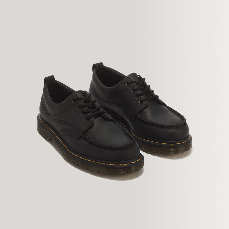Dr. Martens LOWELL 4 EYE CRAZY HORSE LEATHER MOC TOE, Black