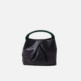 Dries Van Noten BW261-CRISP709-116 SMALL PLEATED LEATHER BAG, Black