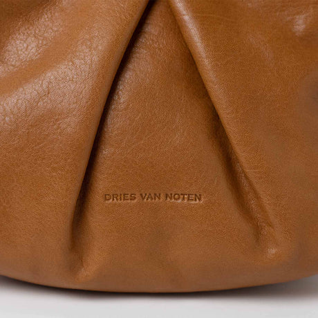 Dries Van Noten BW261-CRISP709-116 SMALL PLEATED LEATHER BAG, Tan
