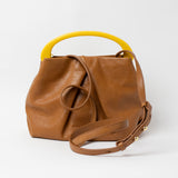 Dries Van Noten BW261-CRISP709-116 SMALL PLEATED LEATHER BAG, Tan