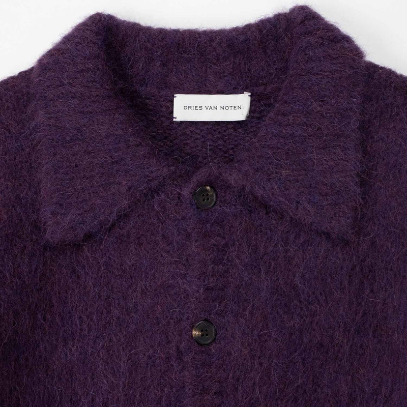 Dries Van Noten WOOL BLEND CARDIGAN, Purple