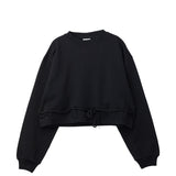 Black sweatshirt on a white background. 