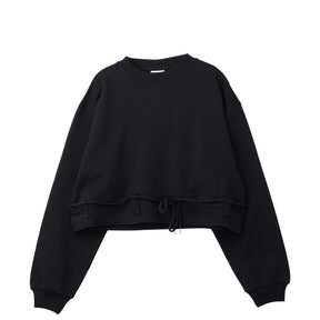 Black sweatshirt on a white background. 