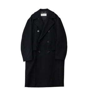 Black wool coat on a white background