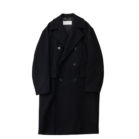Black wool coat on a white background