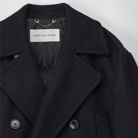 Dries Van Noten WOOL CABAN COAT, Black