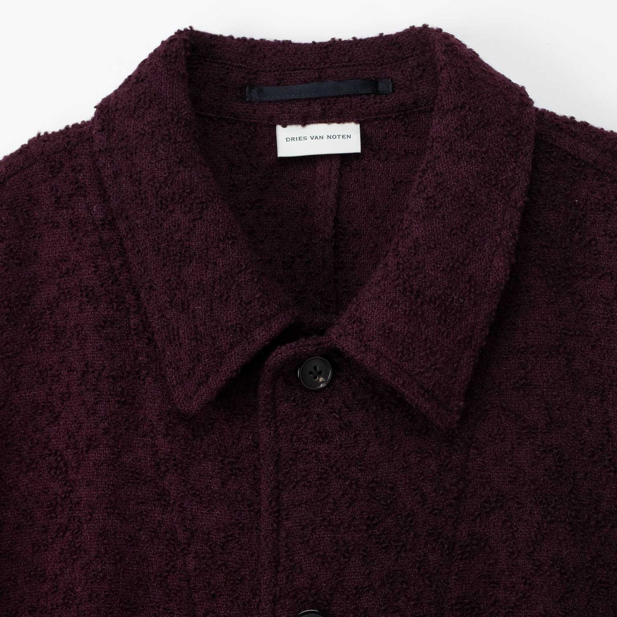 Dries Van Noten BOUCLÉ WOOL JACKET, Burgundy