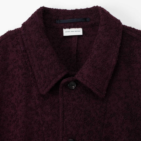 Dries Van Noten BOUCLÉ WOOL JACKET, Burgundy