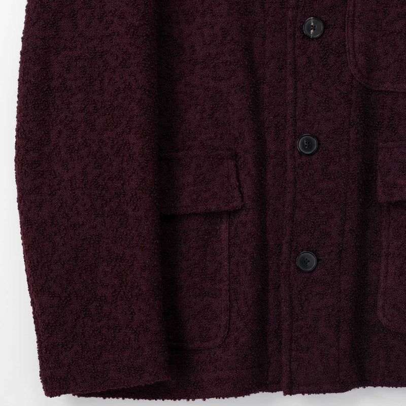 Dries Van Noten BOUCLÉ WOOL JACKET, Burgundy