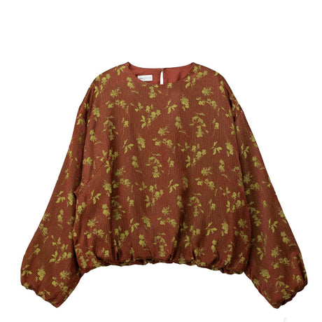 Rust colored blouse on a white background