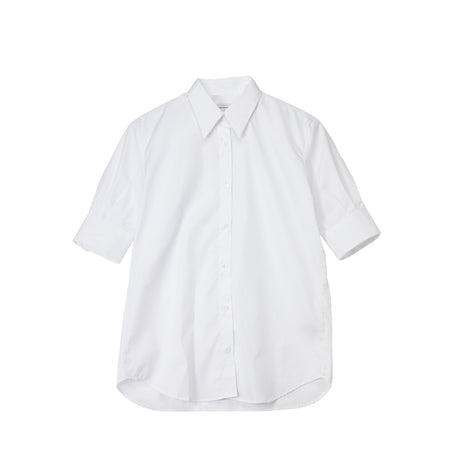 White short-sleeve shirt on a white background