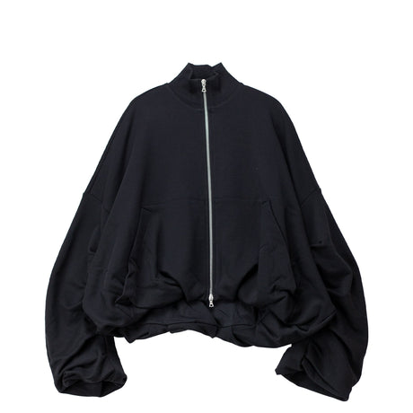 Black zip-up sweatshirt on a white background