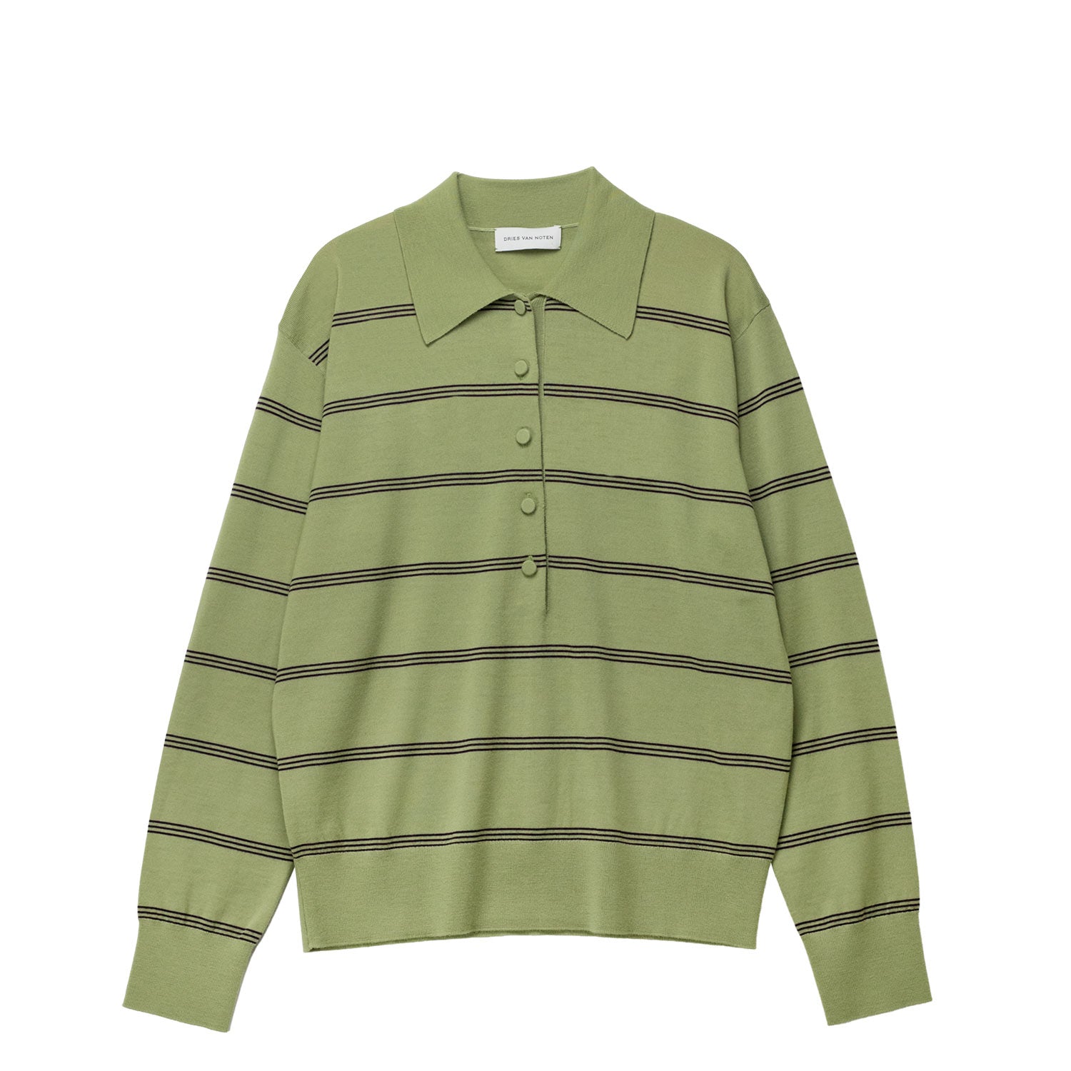 Dries Van Noten TUNO STRIPE SWEATER, Olive – Beamhill