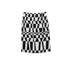 Black and white skirt on a white background.