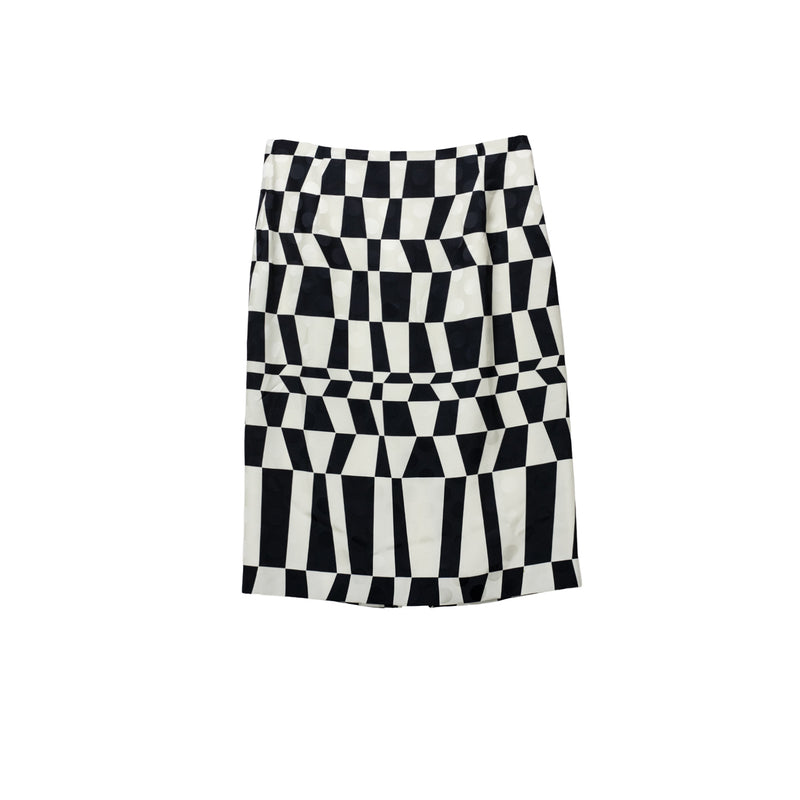Black and white skirt on a white background.