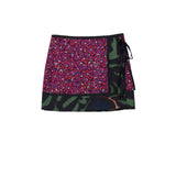 Mini skirt with a colorful print on a white background