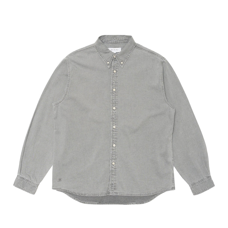 Edwin ARLO SHIRT LS, Black Heavy Bleach Wash