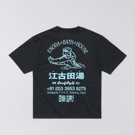 Edwin EKODA BATH HOUSE T-SHIRT, Washed Black
