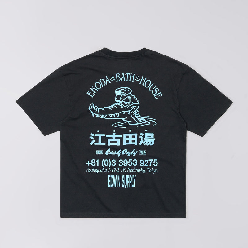 Edwin EKODA BATH HOUSE T-SHIRT, Washed Black