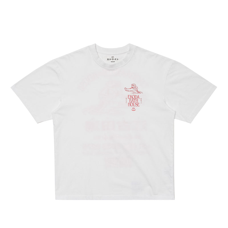 Edwin EKODA BATH HOUSE T-SHIRT, White Washed