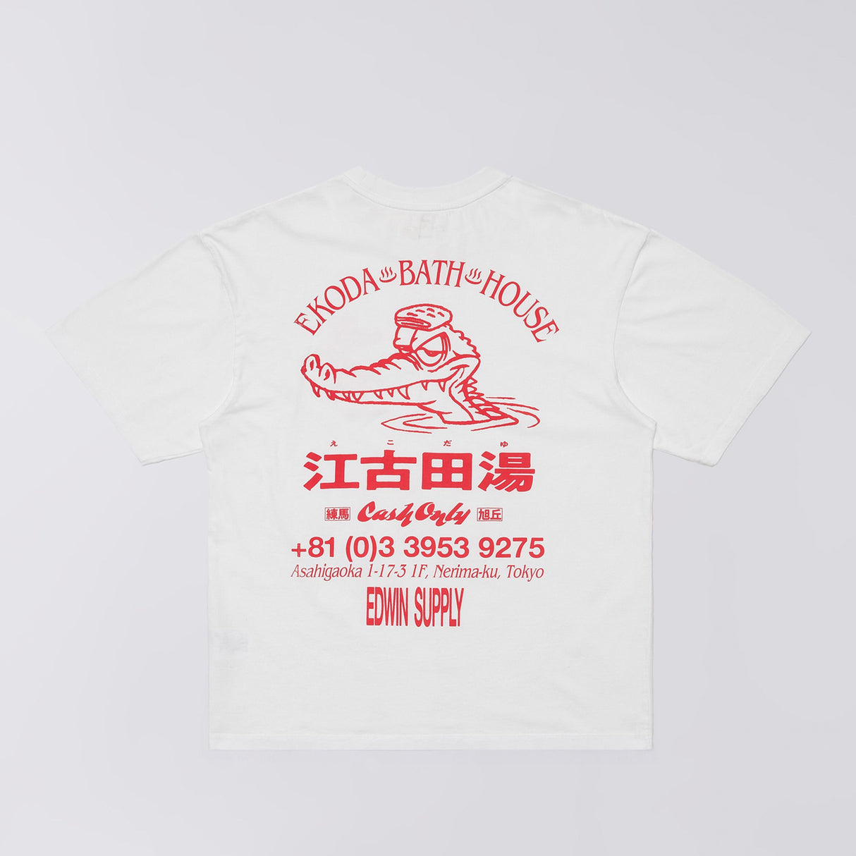 Edwin EKODA BATH HOUSE T-SHIRT, White Washed