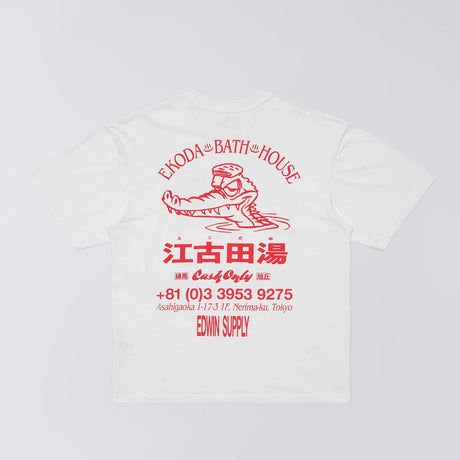 Edwin EKODA BATH HOUSE T-SHIRT, White Washed