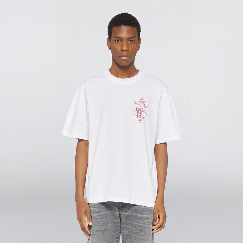 Edwin EKODA BATH HOUSE T-SHIRT, White Washed