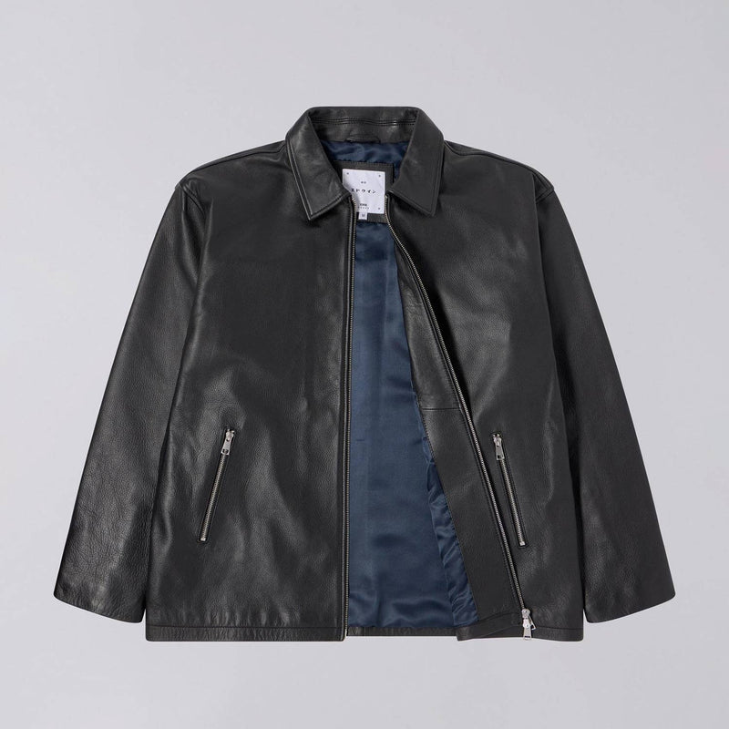 Edwin FIX JACKET LEATHER, Black