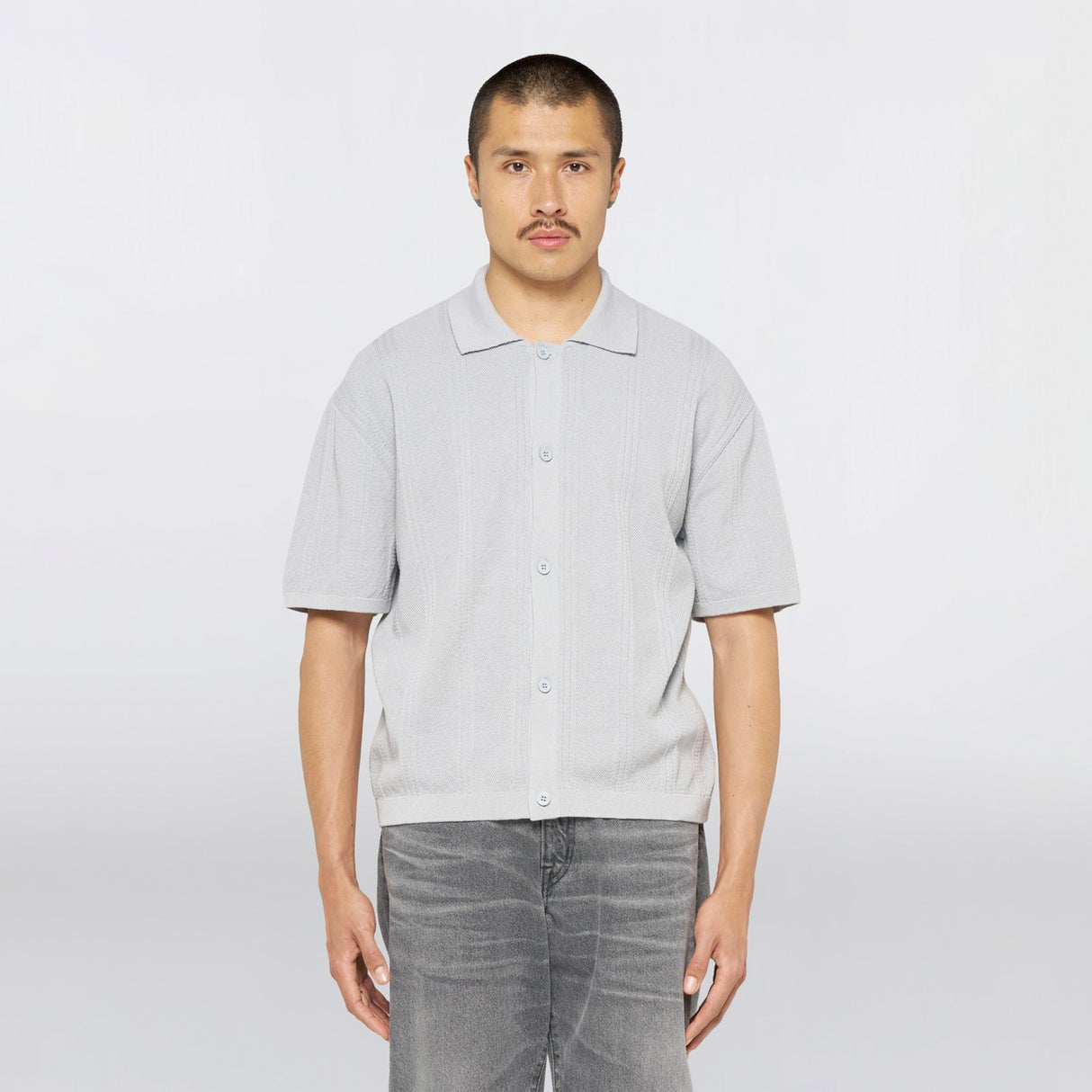 Edwin LUIS BUTTONED POLO, Grey