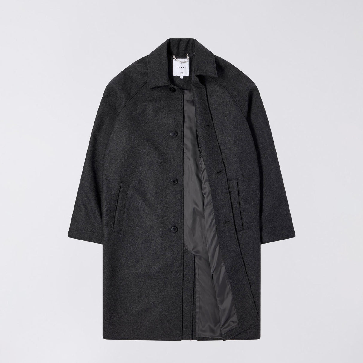 Edwin MAC WOOL COAT, Dark Grey Marl