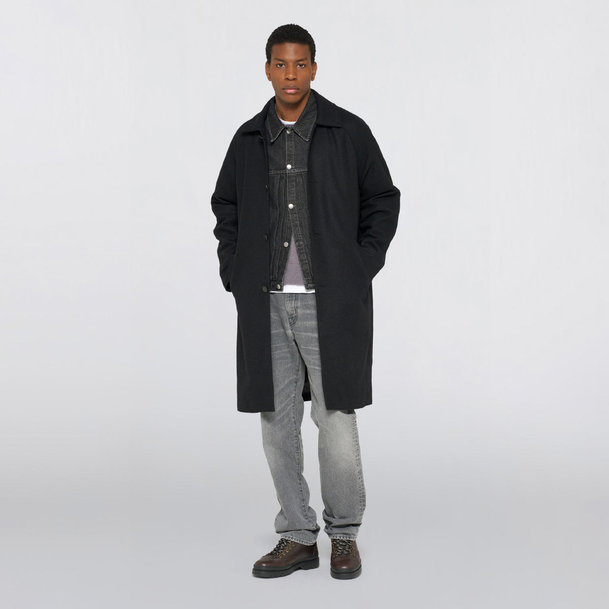 Edwin MAC WOOL COAT, Black
