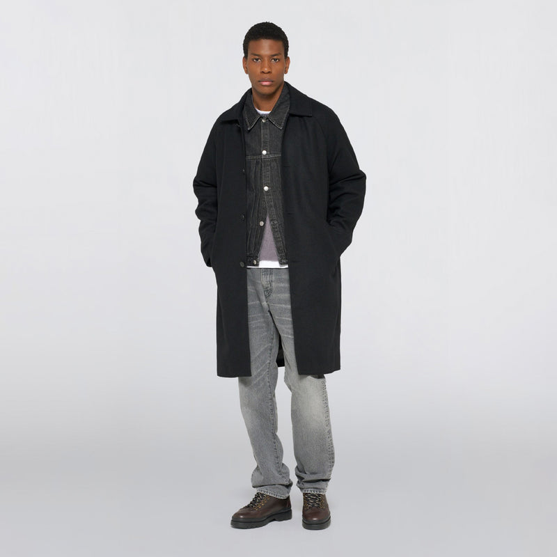 Edwin MAC WOOL COAT, Black