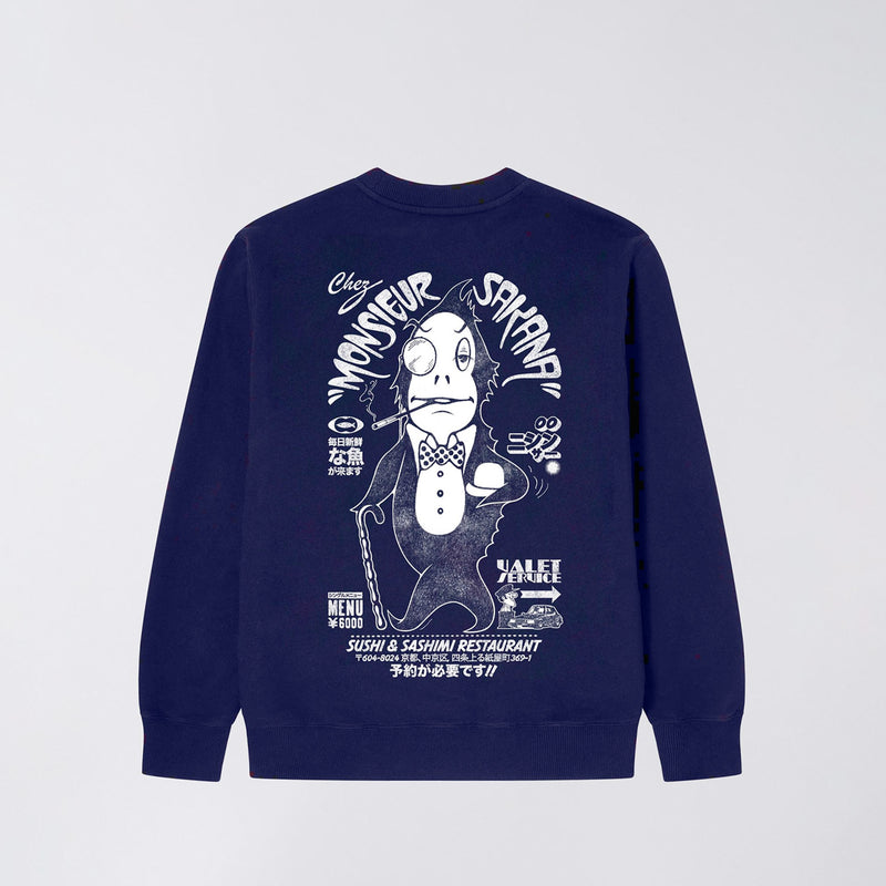 Edwin MONSIEUR SAKANA SWEATSHIRT, Maritime Blue