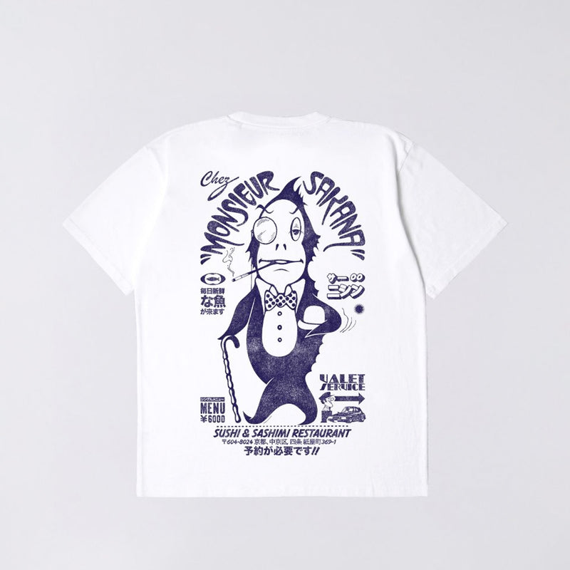 EDWIN MONSIEUR SAKANA TS WHITE WASHED