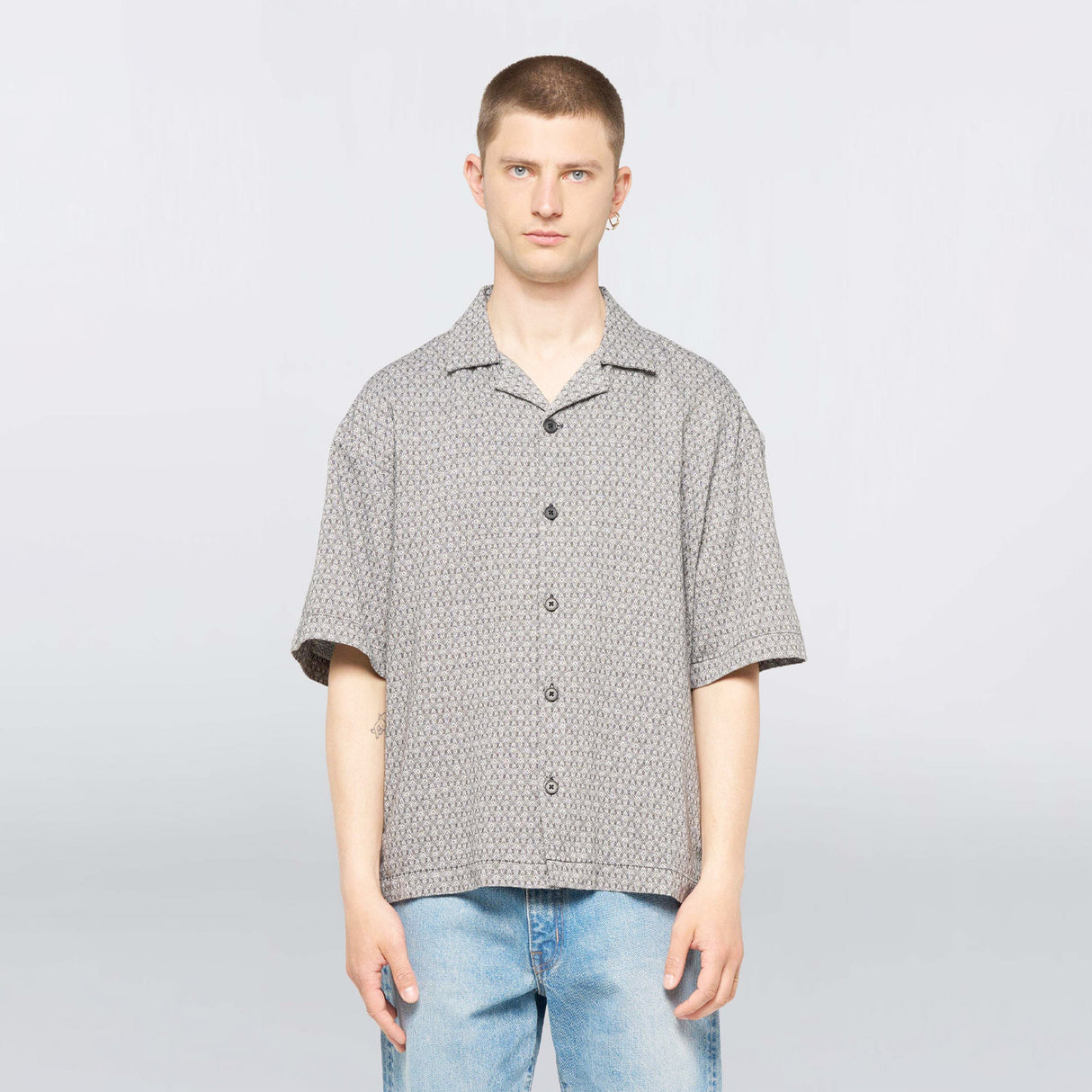 Edwin SAGA SHIRT S/S, Black/White