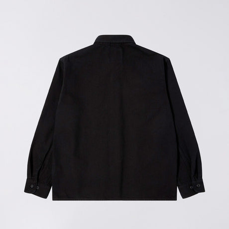 Edwin SEBASTIAN SHIRT LS, Black Garment Dyed