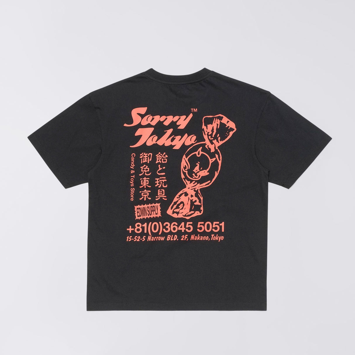 Edwin SORRY TOKYO T-SHIRT, Washed Black