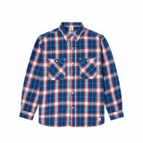 Edwin WORK SHIRT LS, Navy/Red