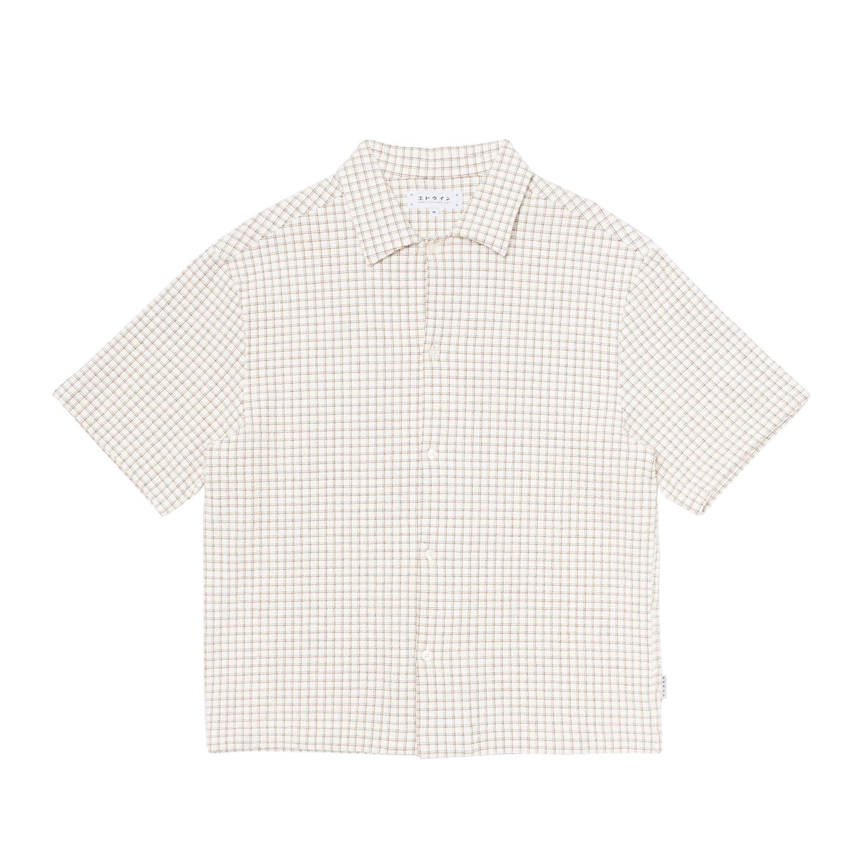 Edwin ZED SHIRT S/S, White/Brown