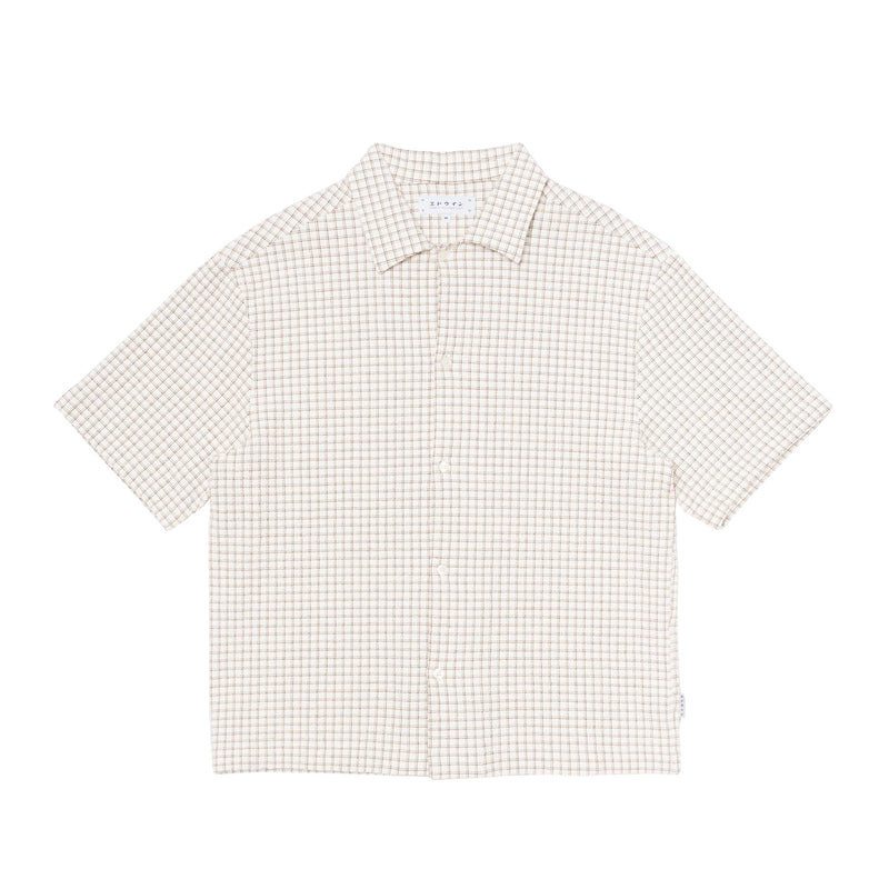 Edwin ZED SHIRT S/S, White/Brown