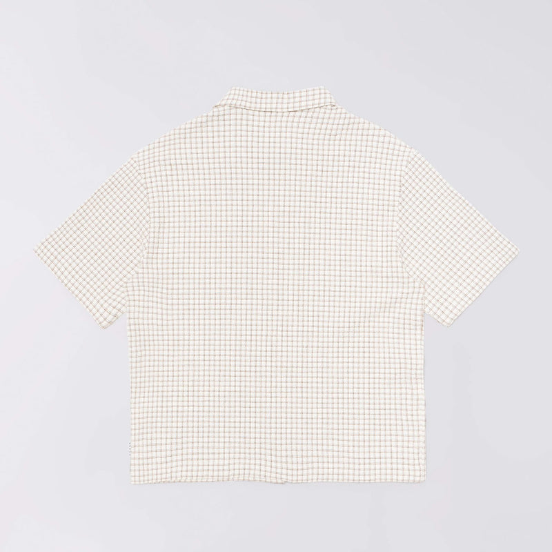 Edwin ZED SHIRT S/S, White/Brown