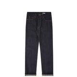 Blue denim in a white background