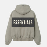 Fear of God ESSENTIALS CROPPED RELAXED PANEL HOODIE, Seal Heather